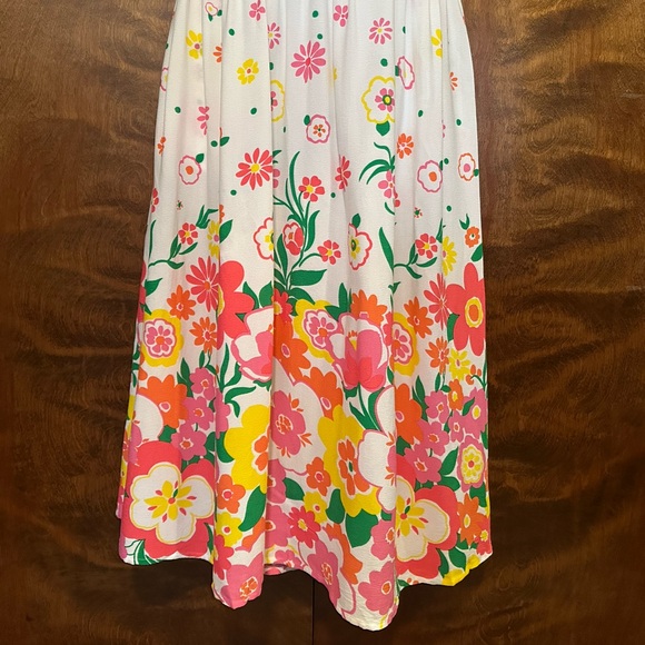 Mister Zimi Sleeveless "Sophie" Midi Dress Womens 12 White Floral Print Easter - Picture 8 of 16